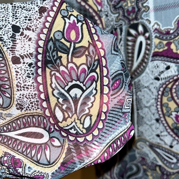 Vintage Draper’s & Damon’s Very Sheer Plaid & Paisley Blouse - Stunning! - Picture 11 of 15